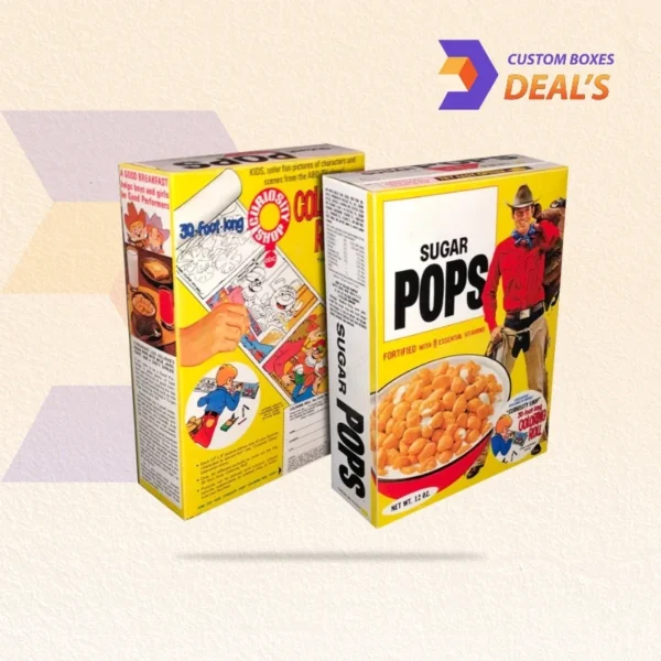Classic 1980s cereal packaging with bold colorful design