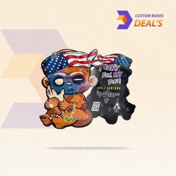 Custom die cut Mylar bags with handle for retail packaging