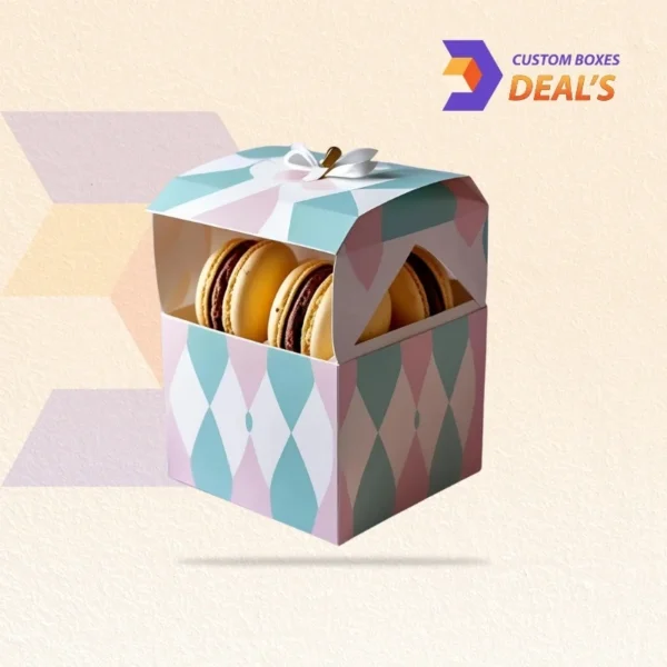 Custom digital printed macaron box with colorful design