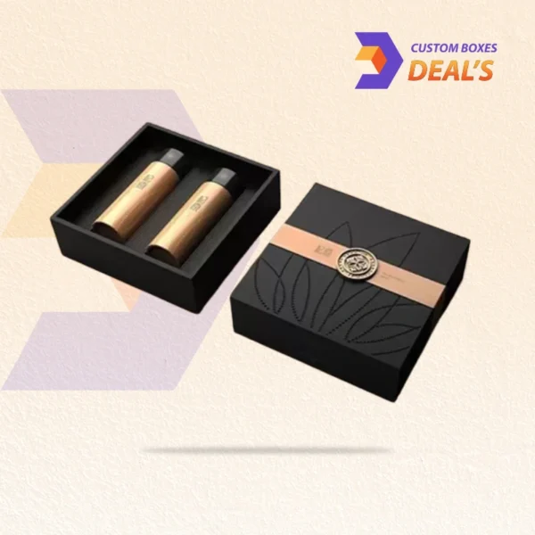 Custom gift perfume boxes with luxury ribbon finish