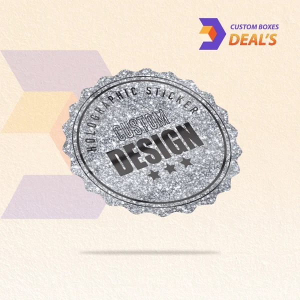 Custom glitter stickers for branding and packaging