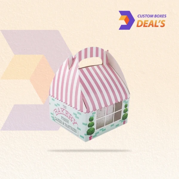 Custom printed gable cake boxes with handle