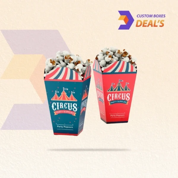 Durable custom popcorn packaging boxes wholesale for takeaway and serving