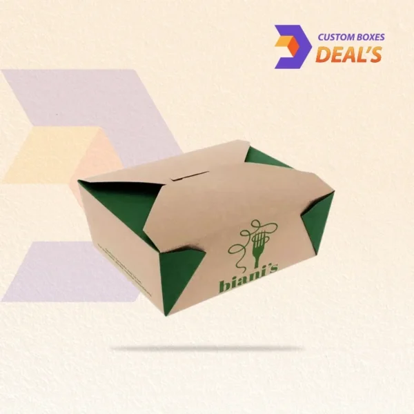 Eco-friendly kraft custom folded takeout boxes for sustainable packaging