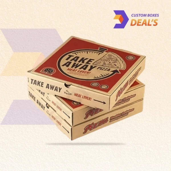 Brown kraft pizza box with natural texture for eco-friendly packaging