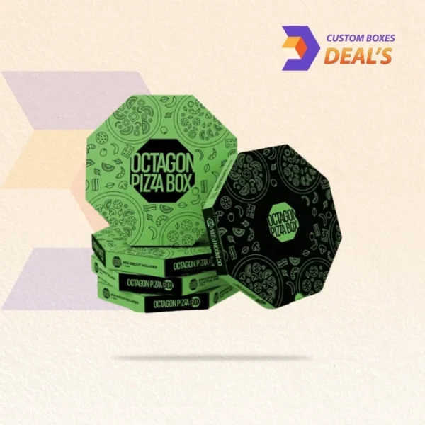 Eco-friendly octagonal pizza boxes made from recyclable materials for sustainable packaging