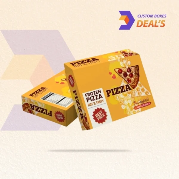 Flat-style custom frozen pizza packaging box for easy stacking