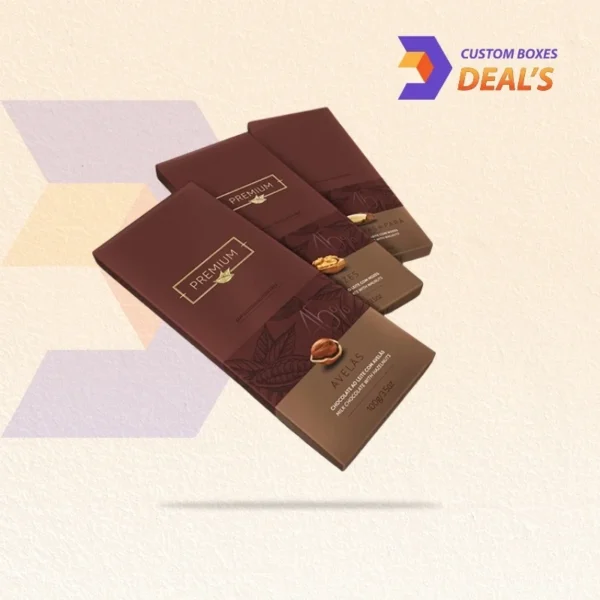 Glossy printed custom chocolate packaging for luxury presentation