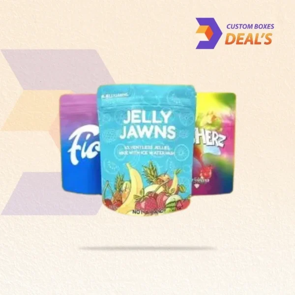 Glossy resealable mylar bags for snacks and coffee