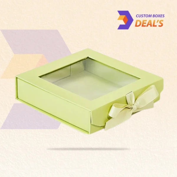 Rigid gift packaging with window display