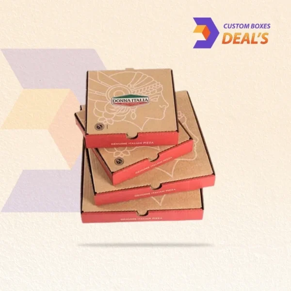 Open kraft pizza box showing fresh pizza for natural presentation