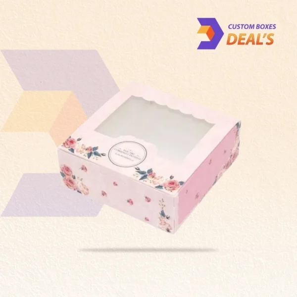 Custom Pink Treat Boxes with Display Window