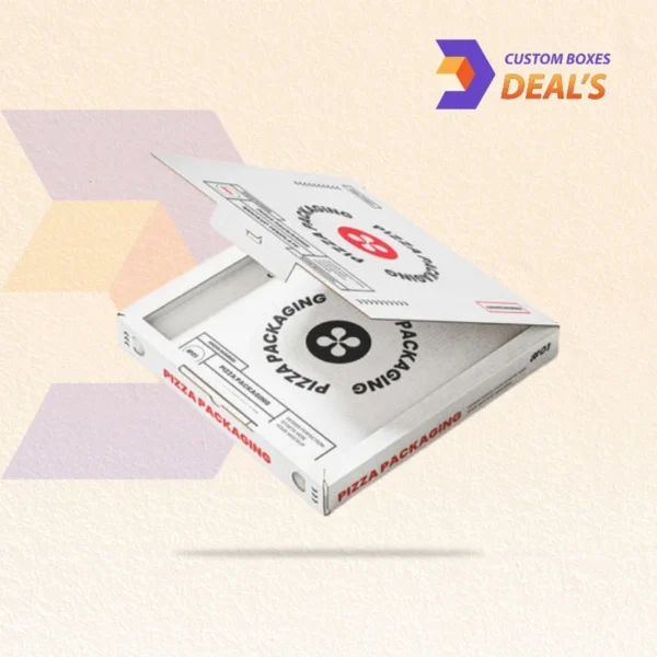 Plain custom white pizza box ideal for branding and takeout