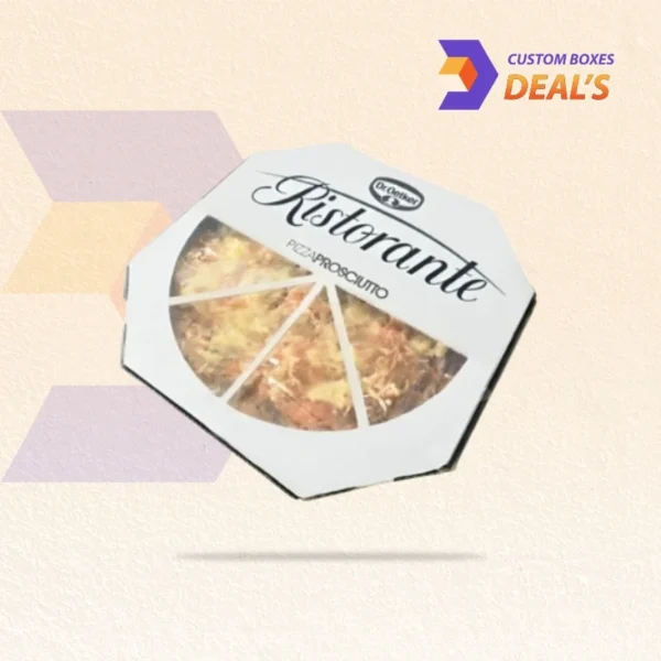 Custom printed F-flute pizza box with window for branding