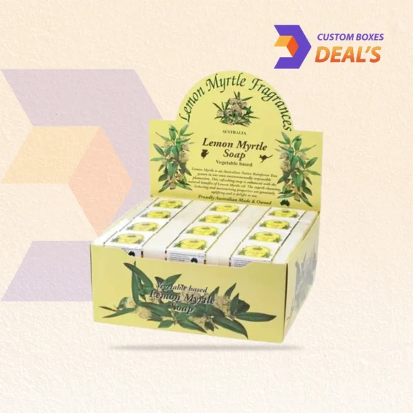 Printed soap display packaging for retail counters