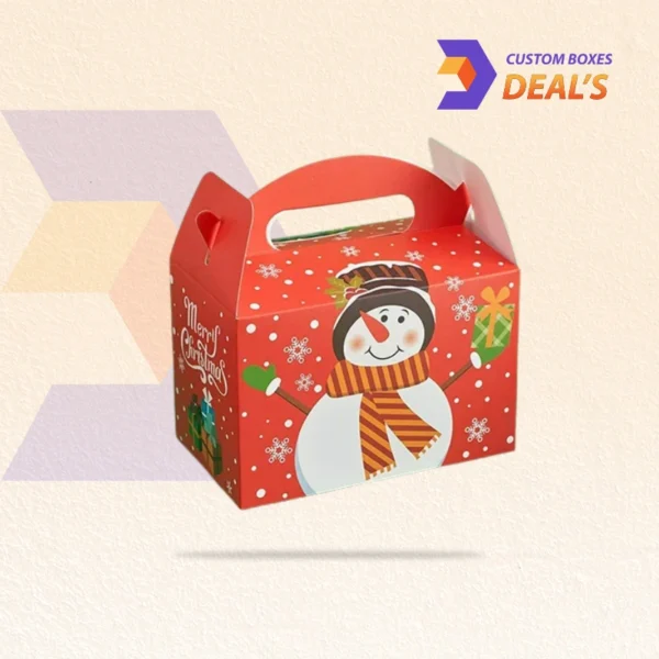 Red and green Christmas gable boxes with handle