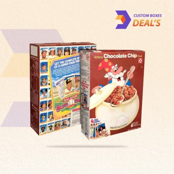 Retro breakfast cereal box from the 80s with original artwork