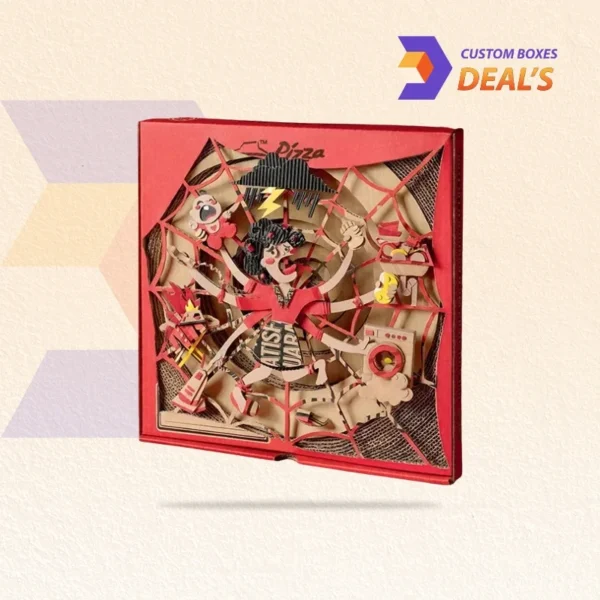 Creative shaped pizza boxes including triangle, heart, and hexagon for specialty packaging