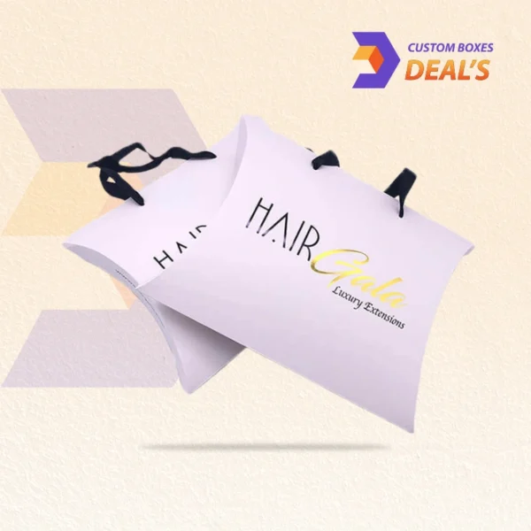 Sturdy custom pillow boxes for hair extensions bulk