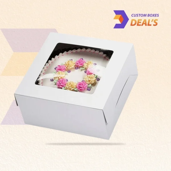 cardboard bakery box featuring a clear front window for product visibility