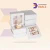 cookie box with transparent window and section dividers