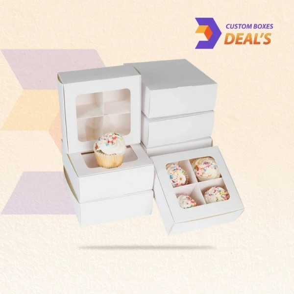 cookie box with transparent window and section dividers