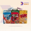retro-style cereal box with classic nostalgic artwork and bold colors